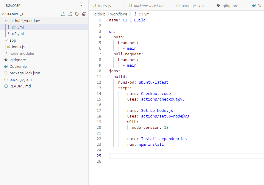 Example repository with a defined workflow